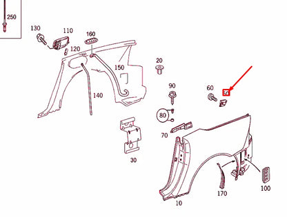NEW MERCEDES-BENZ SLK R170 REAR LEFT FENDER END STOP A1706370190