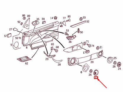 NEW MERCEDES-BENZ CLK C208 FRONT RIGHT LOUDSPEAKER COVER A20872702889B51