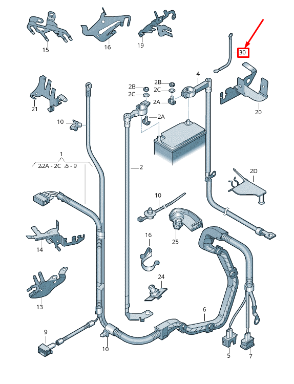 new vw polo 6r negative battery cable 6r0971537f original