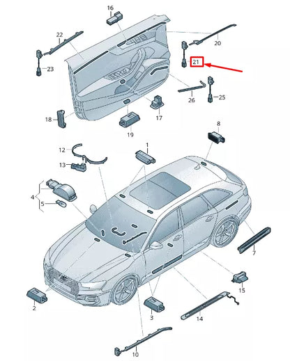 NEW AUDI A4 AVANT B9 FRONT DOOR PANEL LED MODULE 8W0947355T ORIGINAL