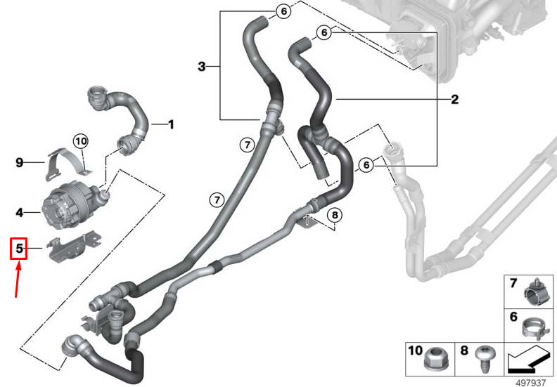 new bmw x7 g07 auxiliary water pump holder 64119462111 original