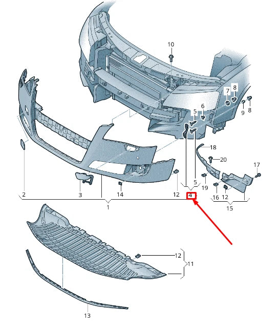 NEW AUDI A8 4H FRONT LEFT BUMPER SECURING STRIP 4H0807131A ORIGINAL