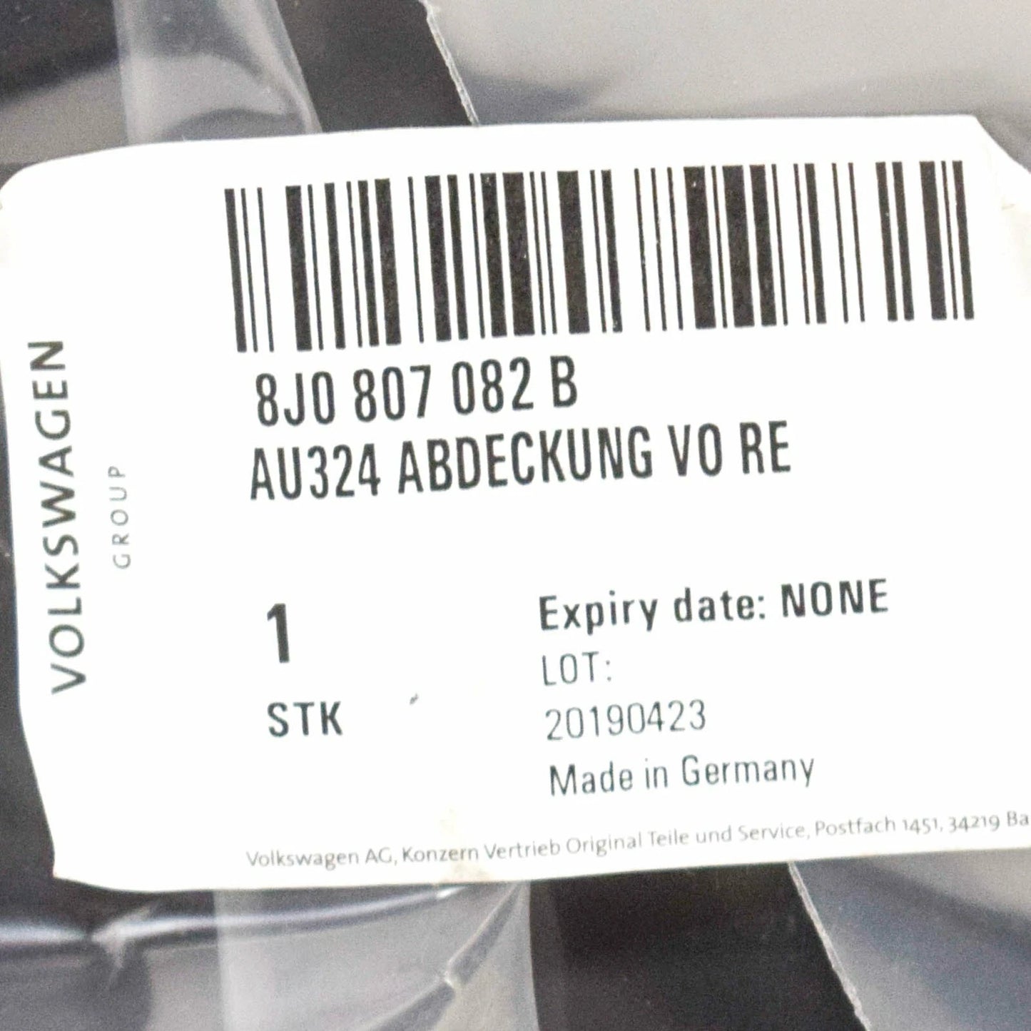 NEW AUDI TT 8J FRONT BUMPER CENTER GRILLE RIGHT COVER 8J0807082B