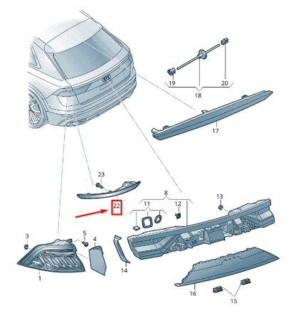 NEW AUDI Q8 4MN REAR LEFT BUMPER REFLECTOR 4M8945701A ORIGINAL