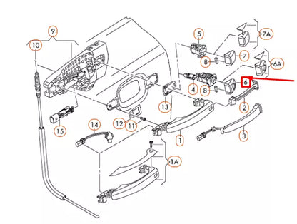 NEW AUDI A1 MK1 FRONT LEFT DOOR EXTERIOR HANDLE CAP LHD 8X0837879GRU ORIGINAL