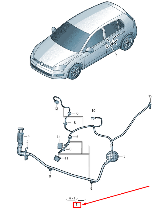 new skoda octavia 5e mk3 rear right door wiring harness 5e0971694d original