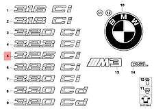 new bmw e46 trunk lid chrome 325ci emblem badge logo sign 7025253 51147025253