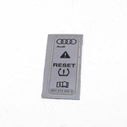 NEW AUDI A3 8P TYRE PRESSURE CONTROL SYSTEM NOTICE 8K0010500D ORIGINAL