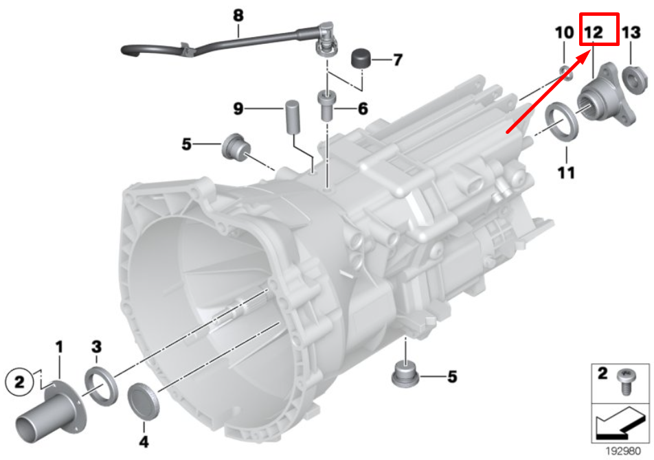 new bmw 2 cabrio f23 transmission output flange 8609366 23318609366 original