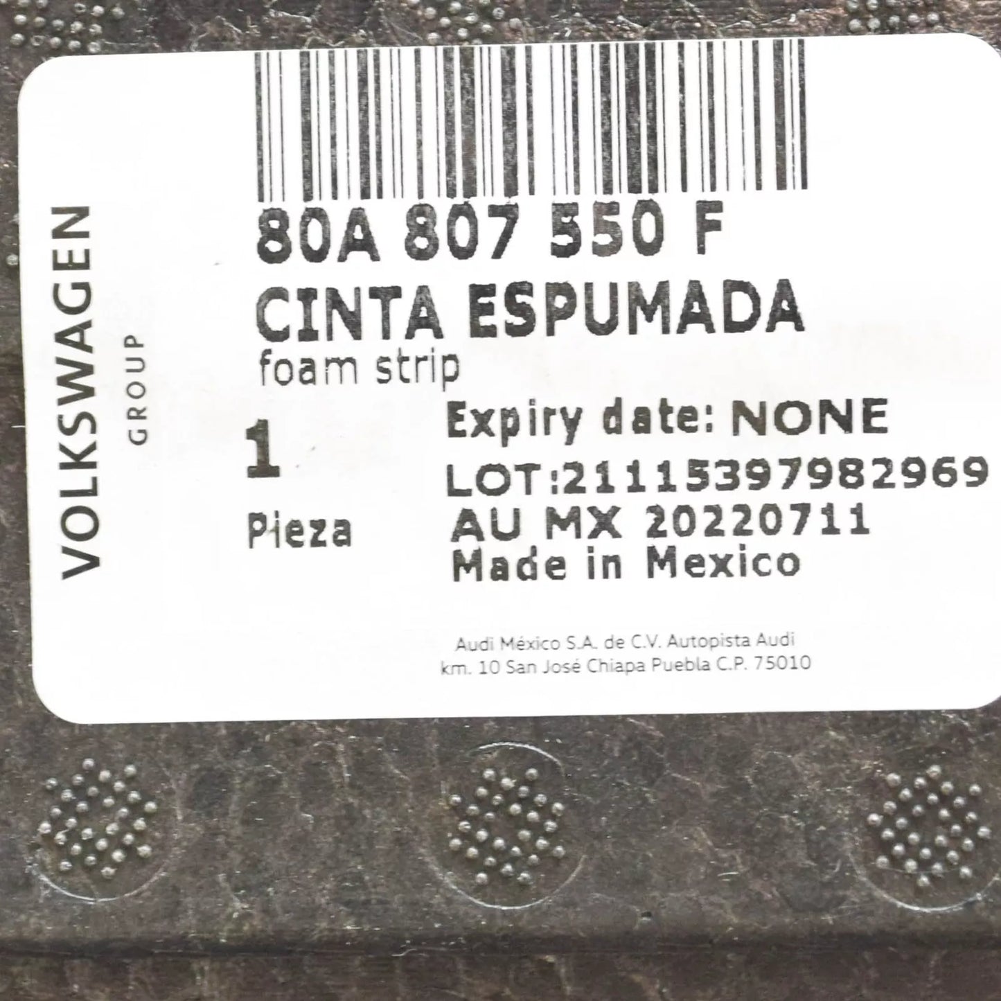 NEW AUDI Q5 FY FRONT BUMPER IMPACT FOAM 80A807550F ORIGINAL