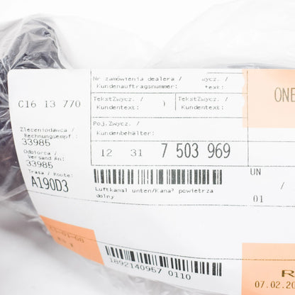 NEW BMW 3 E46 LOWER AIR DUCT CHANNEL TUBE 12317503969 ORIGINAL