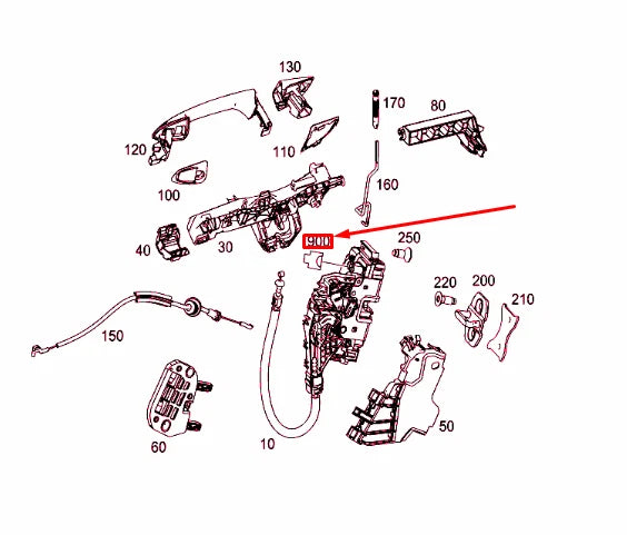NEW MERCEDES-BENZ CLA C117 REAR DOOR LOCK CLUTCH HOUSING A0225452726 ORIGINAL