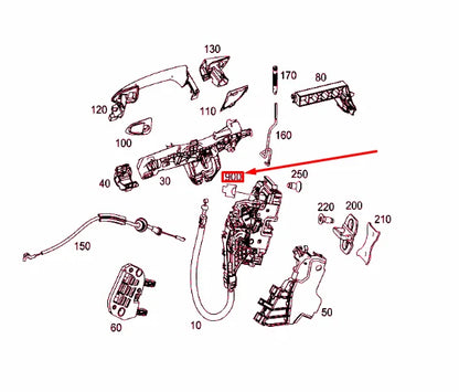 NEW MERCEDES-BENZ CLA C117 REAR DOOR LOCK CLUTCH HOUSING A0225452726 ORIGINAL