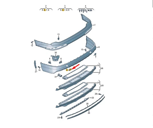 NEW AUDI Q7 4M REAR BUMPER TOW HOOK LEFT EYE COVER 4M0807441BGRU ORIGINAL