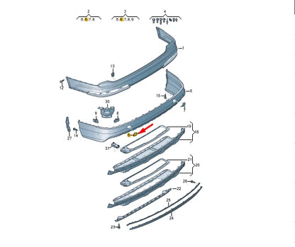NEW AUDI Q7 4M REAR BUMPER TOW HOOK LEFT EYE COVER 4M0807441BGRU ORIGINAL