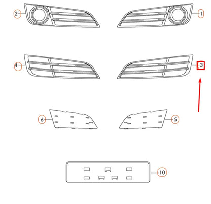 NEW AUDI A8 D4 FRONT BUMPER LEFT GRILLE 4H0807679KT94