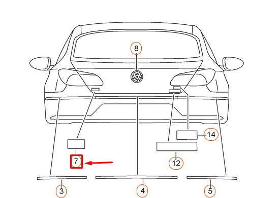 NEW VOLKSWAGEN CC REAR EMBLEM BADGE 3C8853687D739 ORIGINAL