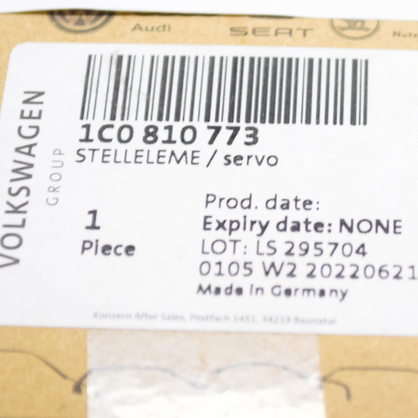 NEW VOLKSWAGEN BEETLE 9C FUEL DOOR ACTUATOR 1C0810773 ORIGINAL