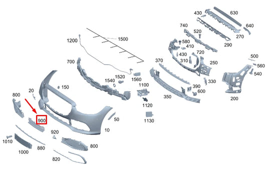NEW MERCEDES-BENZ S W223 FRONT BUMPER CENTER LOWER GRILLE A2238852001 ORIGINAL