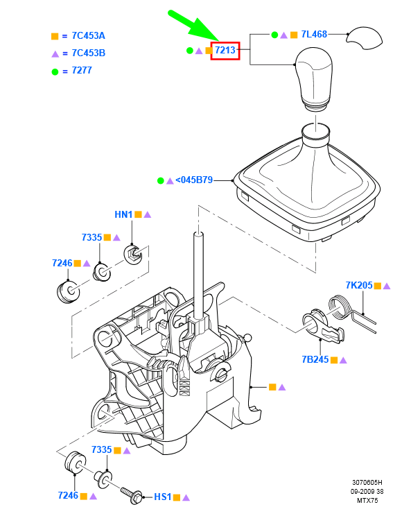new ford galaxy mk2 gear shifting lever knob 1378326 3m5r-7217-ac original