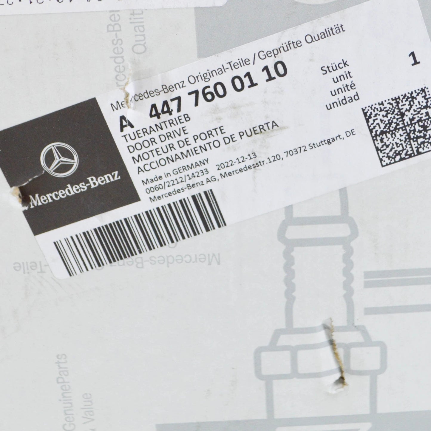 NEW MB VITO W447 REAR RIGHT POWER CLOSING SYSTEM DOOR DRIVE A4477600110 ORIGINAL