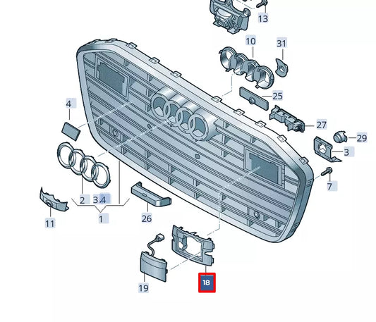NEW AUDI A6 C8 FRONT BUMPER LEFT RADIATOR GRILLE COVER 4K0853293H5FQ