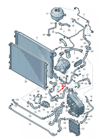 NEW AUDI A6 4A C8 ENGINE COOLANT HOSE 4K0145910E