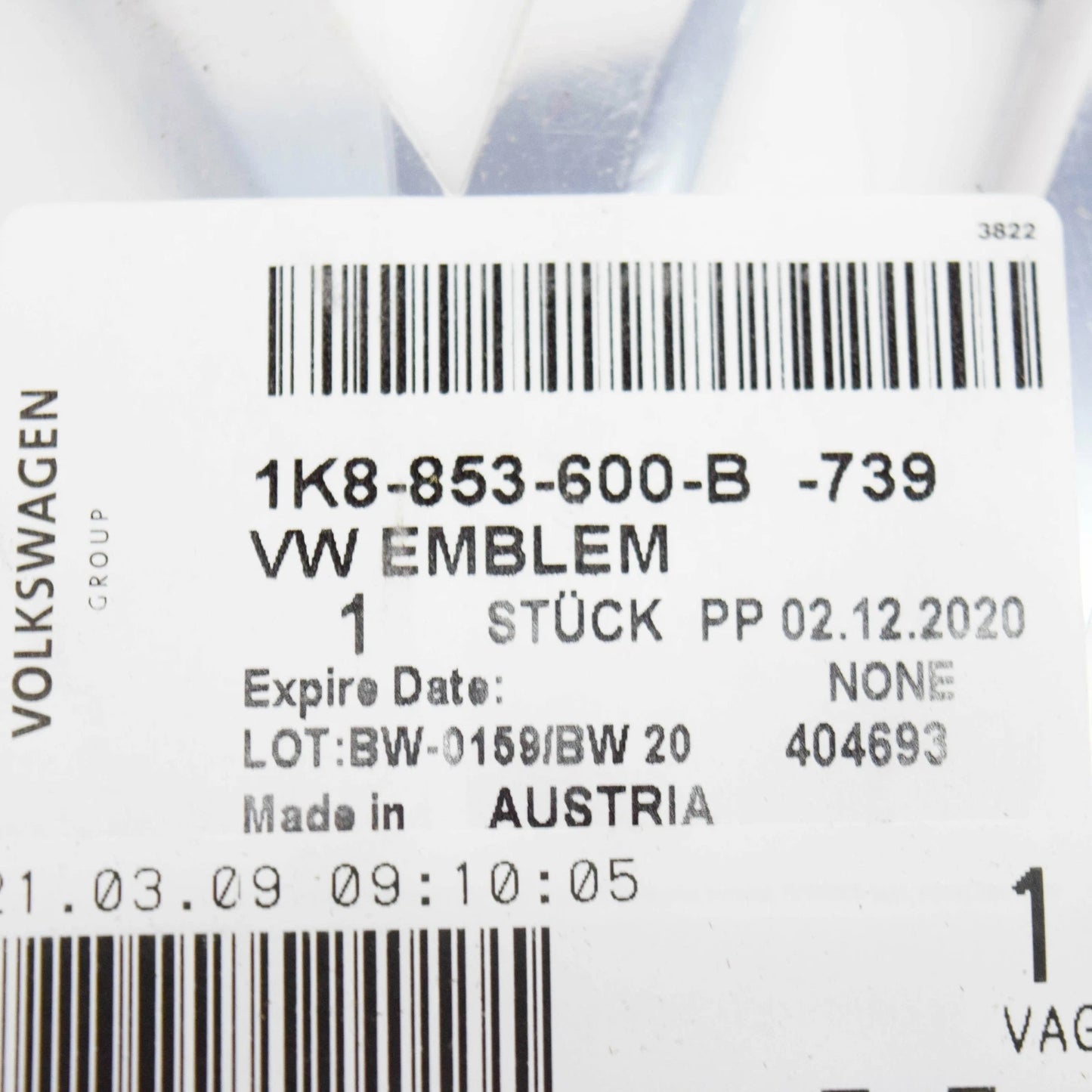 NEW VOLKSWAGEN SCIROCCO BONNET HOOD CHROME BADGE EMBLEM 1K8853600B739