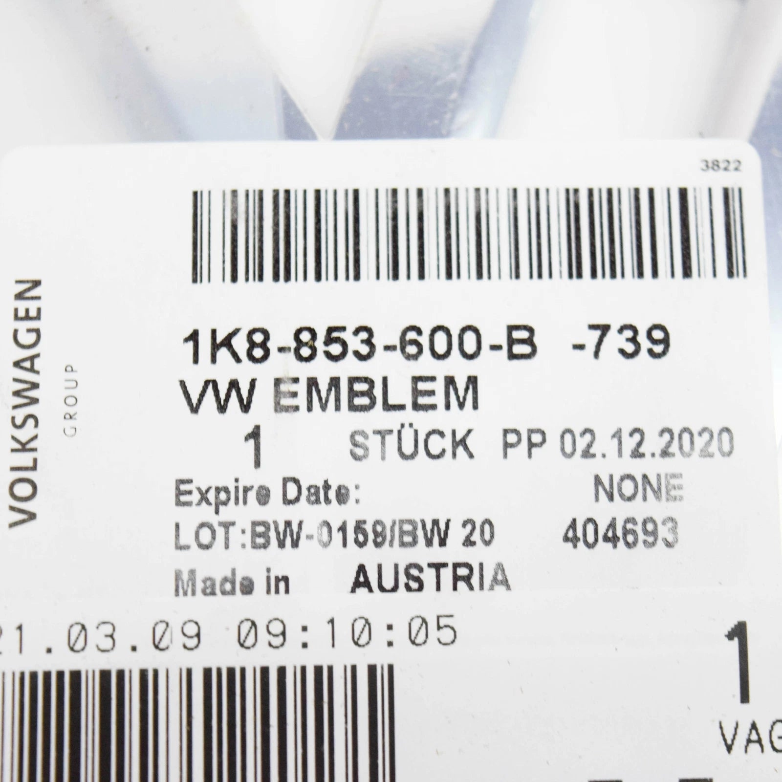 NEW VOLKSWAGEN SCIROCCO BONNET HOOD CHROME BADGE EMBLEM 1K8853600B739