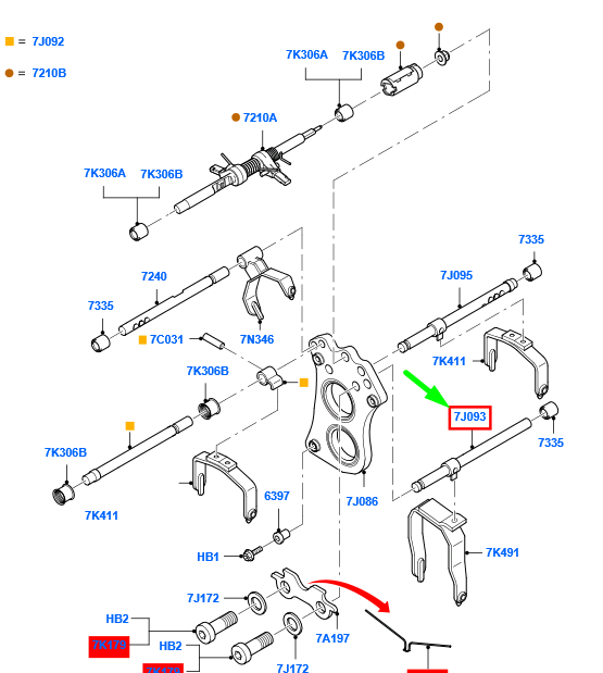 new ford transit mk3 3rd and 4th speed rail shaft 1489936 original