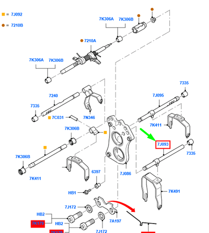 new ford transit mk3 3rd and 4th speed rail shaft 1489936 original