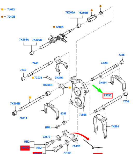 new ford transit mk3 3rd and 4th speed rail shaft 1489936 original