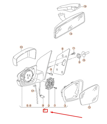 NEW VW UP FRONT RIGHT SIDE DOOR MIRROR HOUSING LHD 1S1857508AA9B9 ORIGINAL