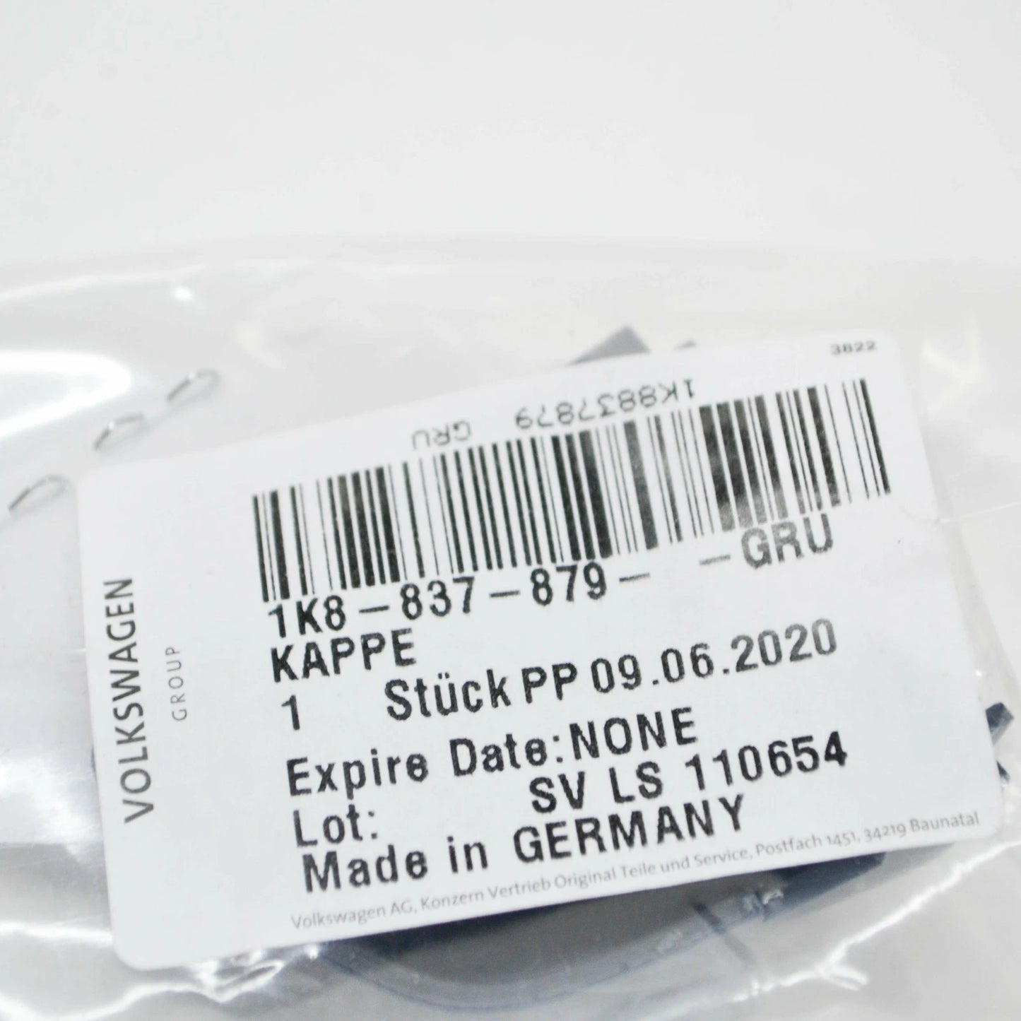 NEW VOLKSWAGEN PASSAT B8 FRONT LEFT DOOR HANDLE COVER CAP 1K8837879GRU ORIGINAL