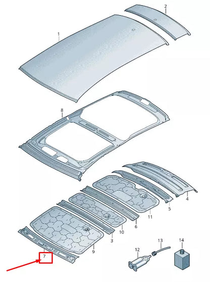 NEW AUDI A6 4A C8 UPPER FRONT ROOF REINFORCEMENT 4K9817523
