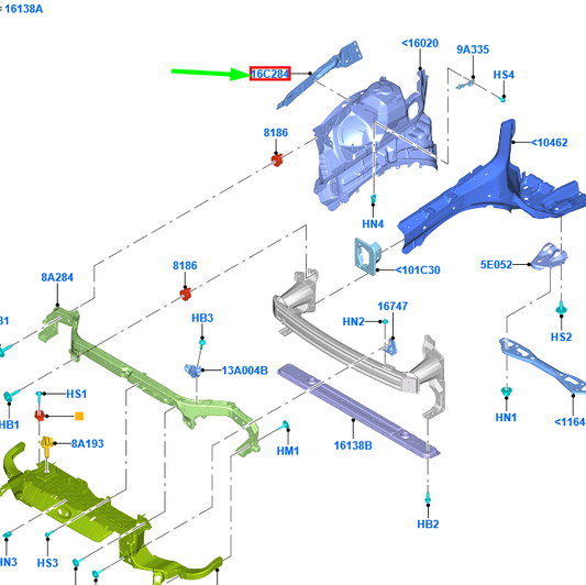 new ford galaxy mk3 cd390 front left side panel reinforcement 2006585 original