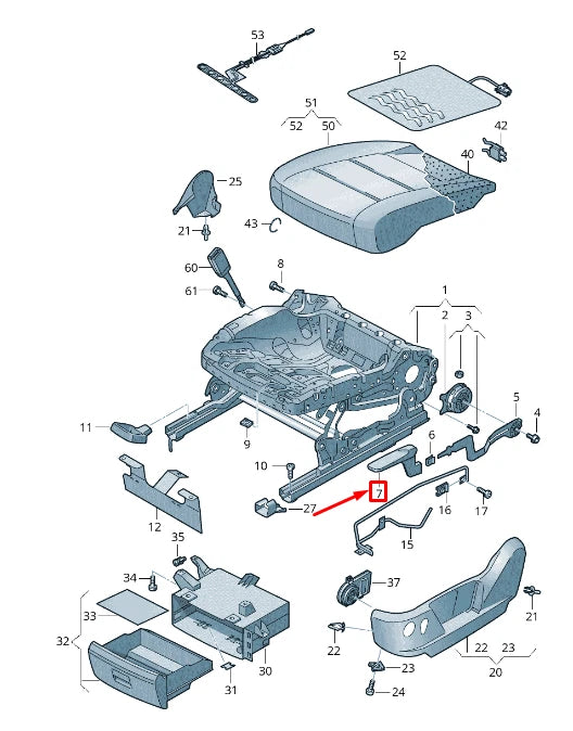 NEW VW SHARAN 7N FRONT SEAT HEIGHT ADJUST. HANDLE 5N0882251ANA2