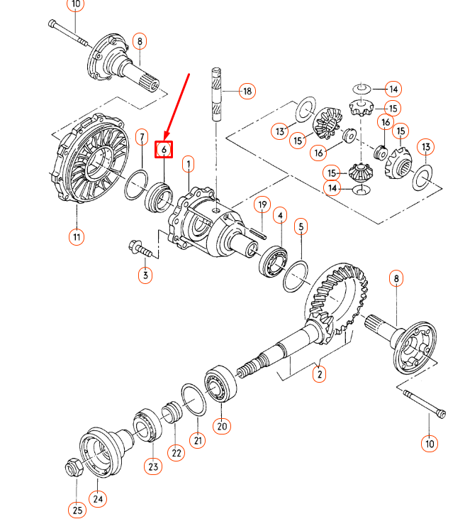 NEW AUDI A4 B7 REAR DIFFERENTIAL TAPER ROLLER BEARING RIGHT 01E409123 ORIGINAL