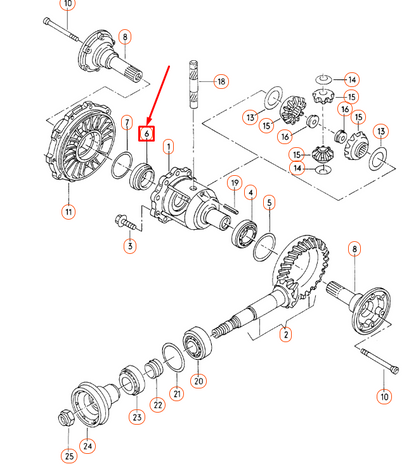 NEW AUDI A4 B7 REAR DIFFERENTIAL TAPER ROLLER BEARING RIGHT 01E409123 ORIGINAL