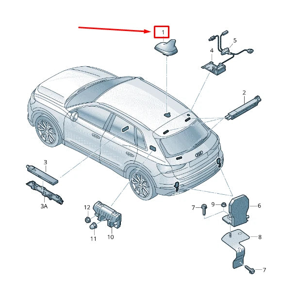 NEW AUDI Q5 FY ROOF ANTENNA 4M0035503RGRU 4M0035503R GRU ORIGINAL