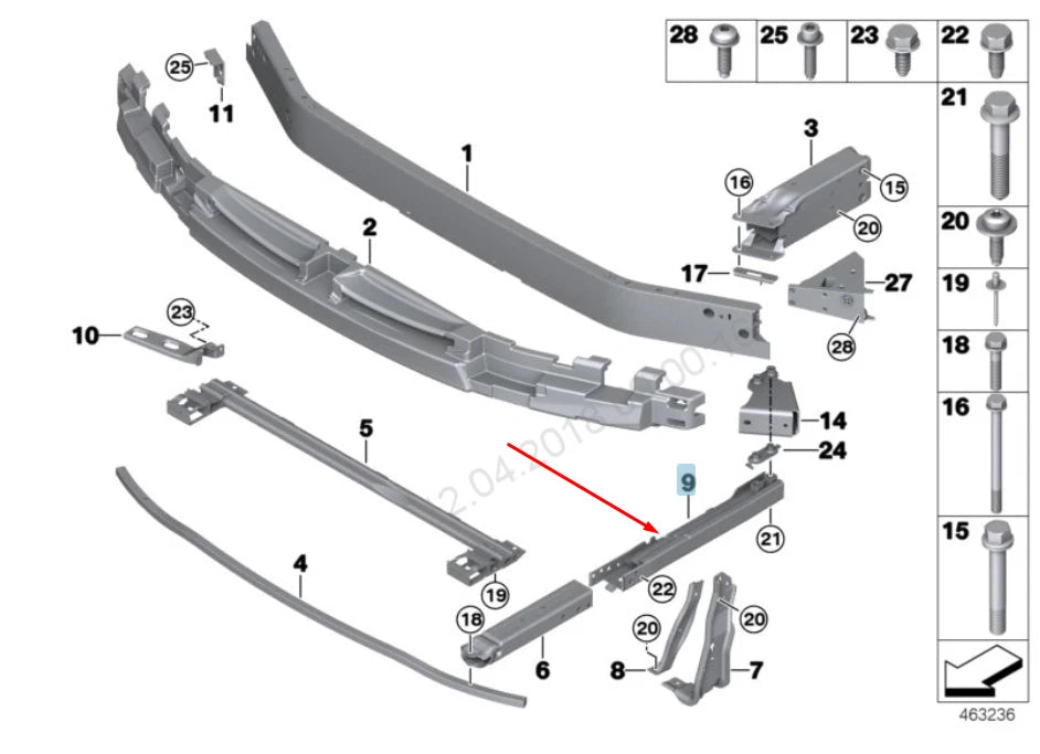 NEW BMW 2 F45 FRONT BUMPER LOWER ADAPTER 51117301603 7301603 2015 ORIGINAL
