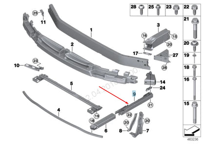 NEW BMW 2 F45 FRONT BUMPER LOWER ADAPTER 51117301603 7301603 2015 ORIGINAL