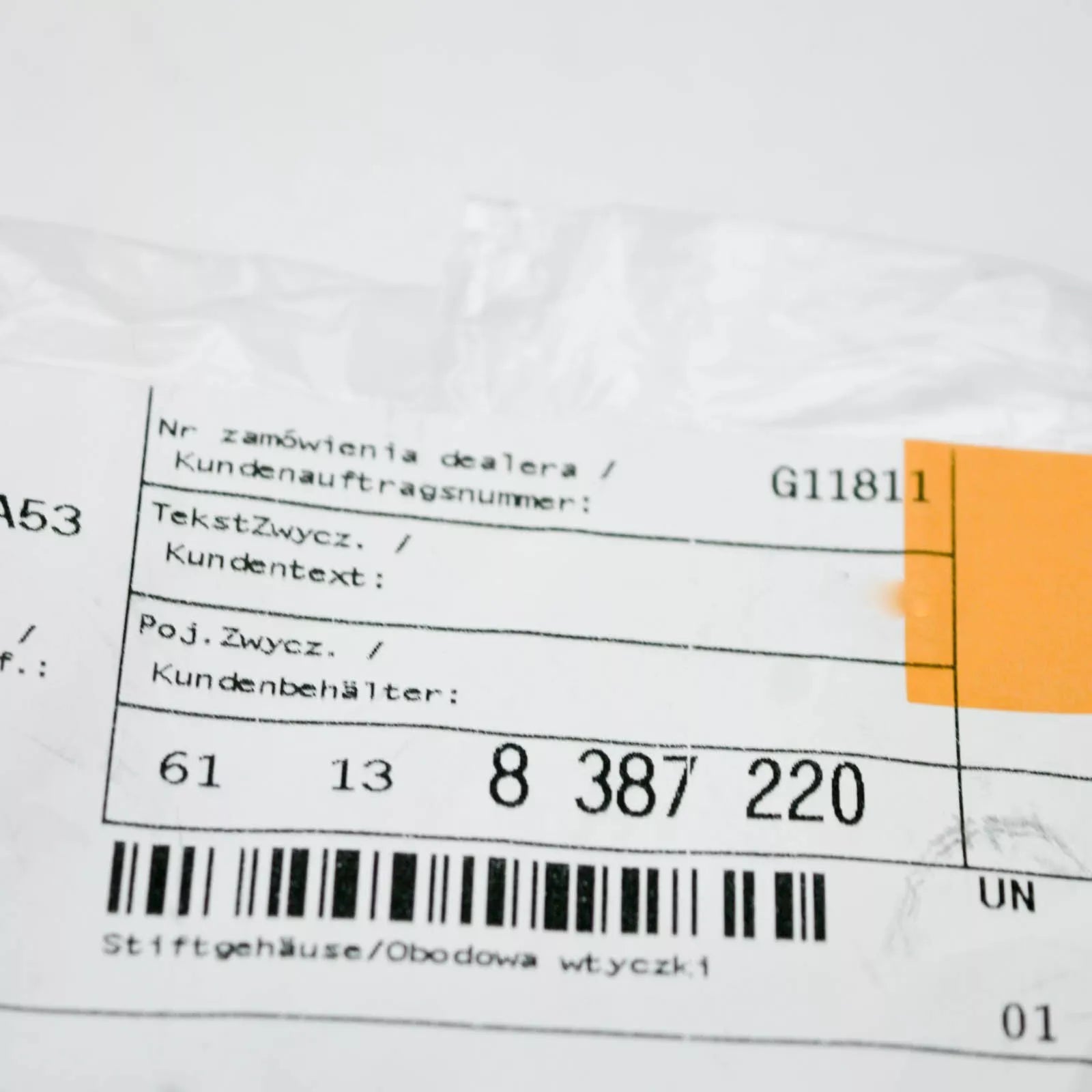 NEW BMW 1 F40 PLUG PIN TERMINAL CONNECTION 61138387220 ORIGINAL