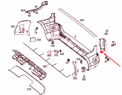 NEW MB VITO W447 REAR BUMPER RIGHT BOTTOM COVER A44788513229B51 ORIGINAL