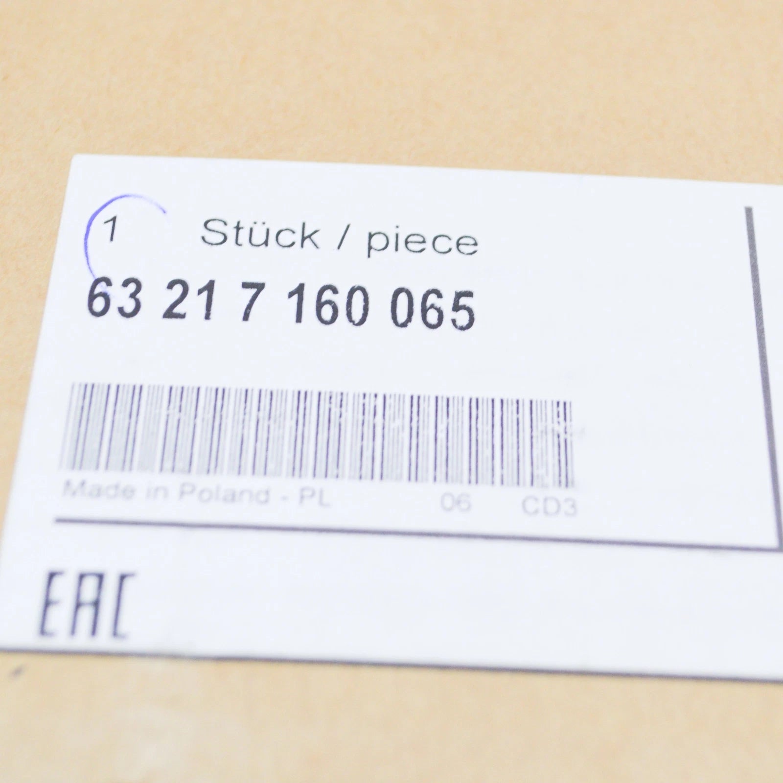 NEW BMW 3 E91 REAR LEFT TAILLIGHT 63217160065 7160065 ORIGINAL