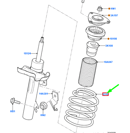 new ford focus mk2 front coil spring 1348883 4m51-5310-bfa original