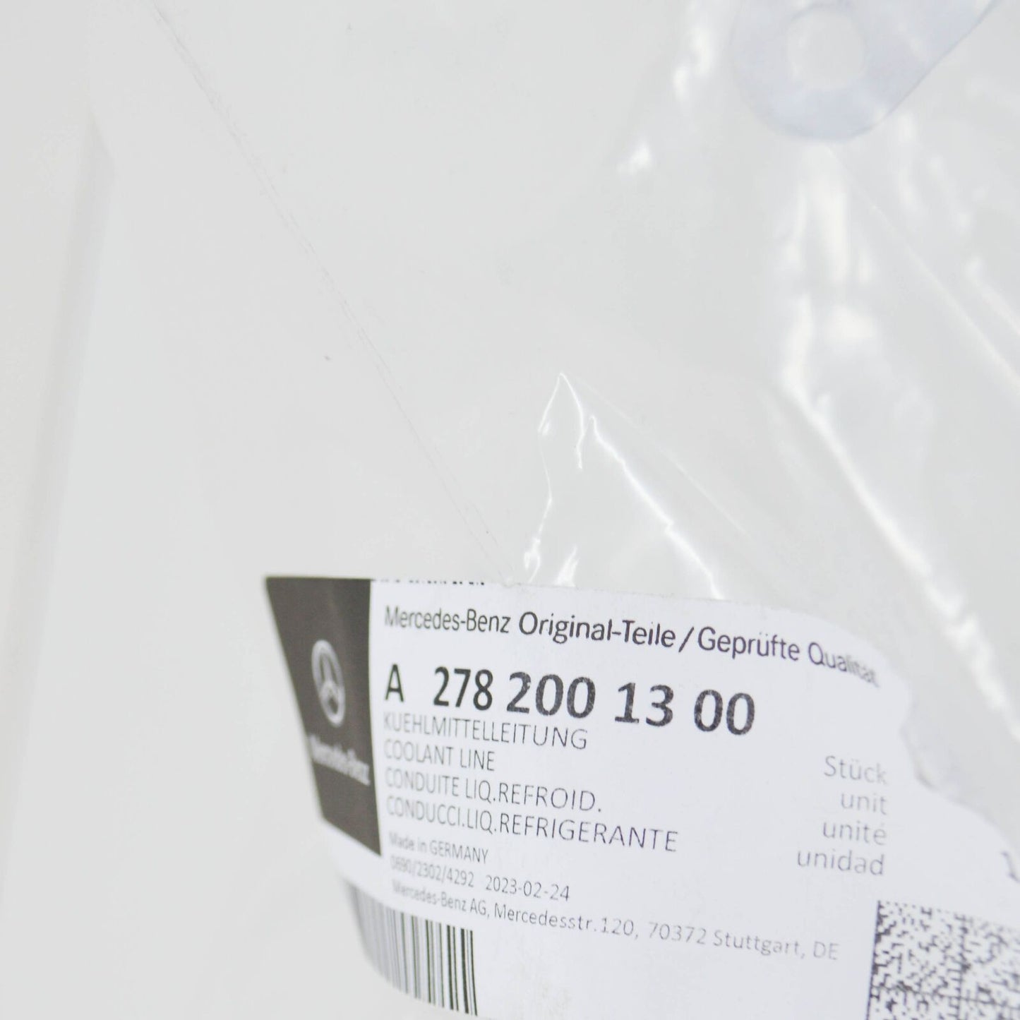 new mb cls c218 turbo return left coolant line a2782001300 original