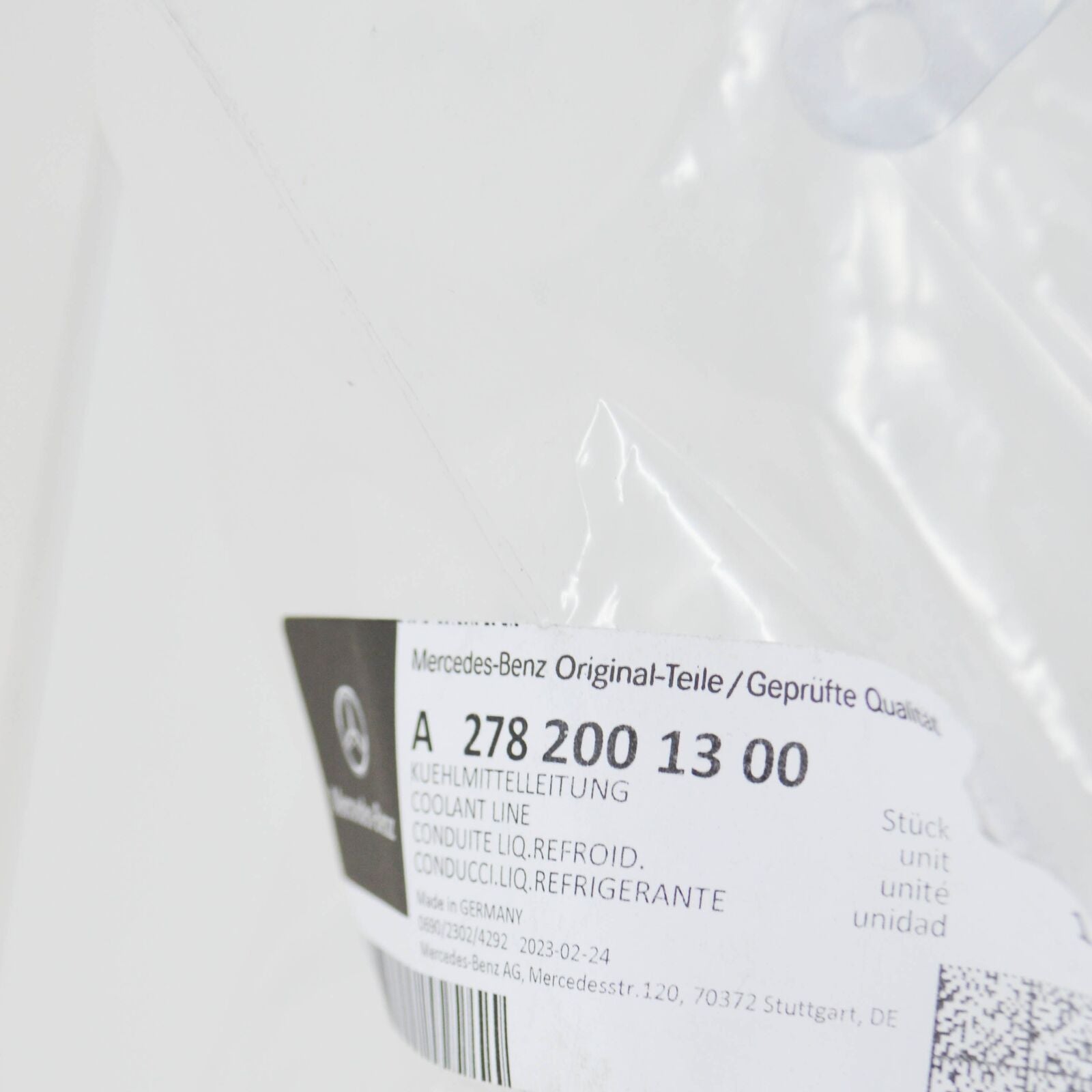 new mb cls c218 turbo return left coolant line a2782001300 original