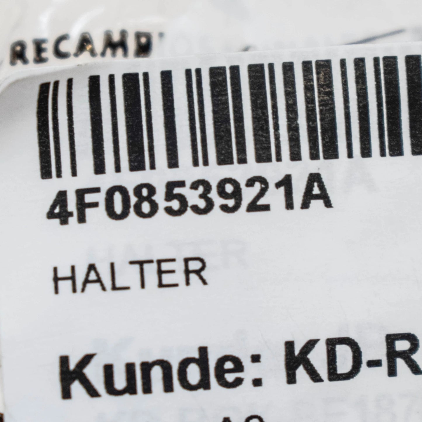 NEW AUDI A6 C6 RS6 FRONT LEFT COVER BRACKET 4F0853921A