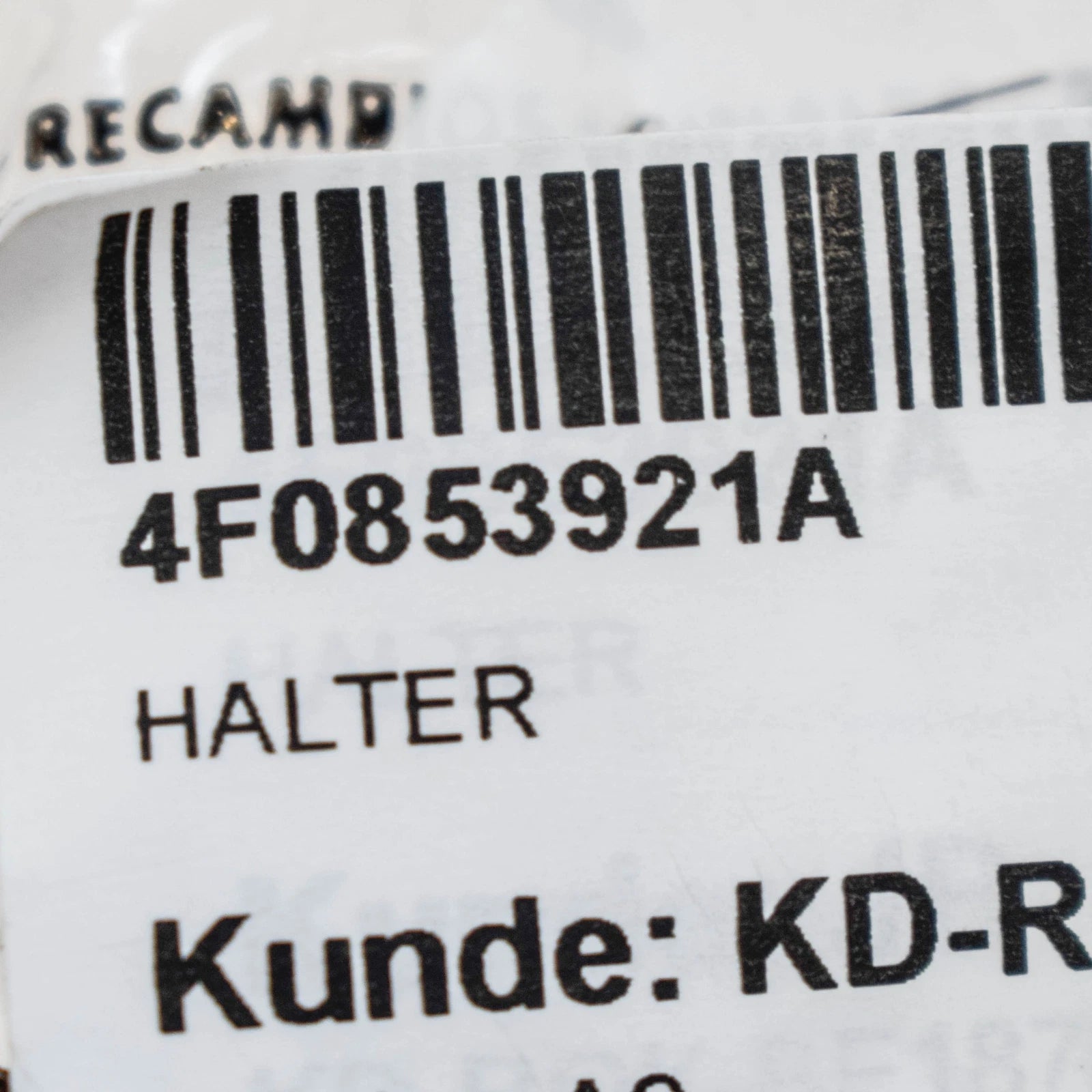 NEW AUDI A6 C6 RS6 FRONT LEFT COVER BRACKET 4F0853921A